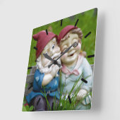 庭格言カップル スクエア壁時計 (傾斜)