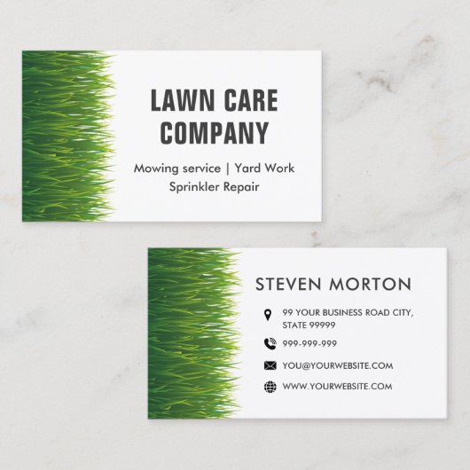 庭気に芝草刈りガーデニング刈り 名刺 (正面/裏面)