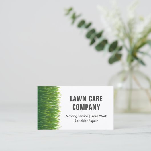 庭気に芝草刈りガーデニング刈り 名刺 (スタンド正面)