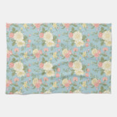 庭牡丹花の模様 キッチンタオル (横)