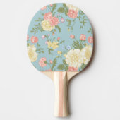 庭牡丹花の模様 卓球ラケット (正面)