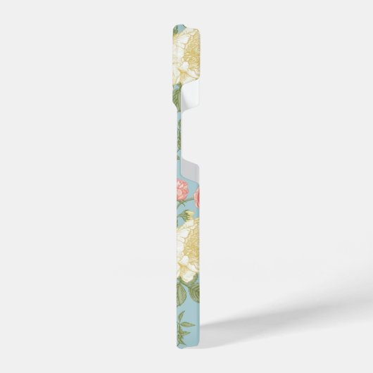 庭牡丹花の模様 iPhoneケース (左側面)