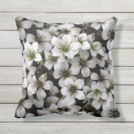 庭白のSaxifragaの花 アウトドアクッション