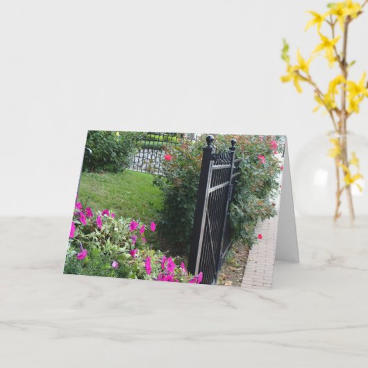 庭空白のと門の札 カード (黄色い花)