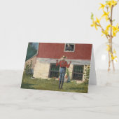 庭素朴で | ウィンズローホーマー カード (黄色い花)