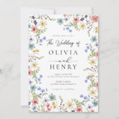 庭素朴植物野結婚花 招待状 (正面)