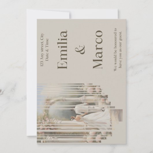 庭結婚の夫婦 招待状 (正面)