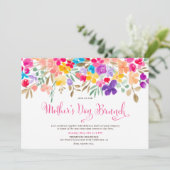 庭色彩の鮮やか野の花の母の日のブランチ 招待状 (スタンド正面)