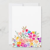 庭色彩の鮮やか野草牧草地ブライダルシャワー 招待状 (裏面)