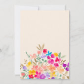庭色彩の鮮やか野草牧草地ブライダルシャワー 招待状 (裏面)