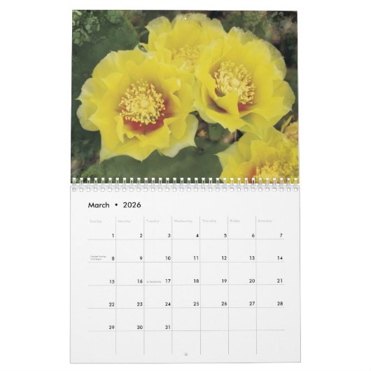 庭花暦 カレンダー (3月 2026)