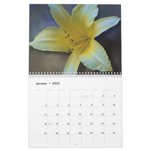 庭花暦 カレンダー (1月 2026)