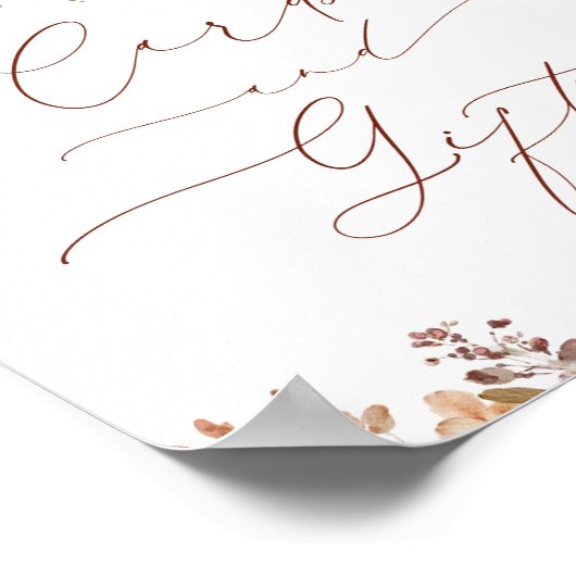 庭花赤ちゃんシャワーカードとギフトサイン ポスター (角)