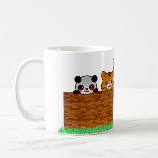 庭遊の不思議な動物 コーヒーマグカップ (左)