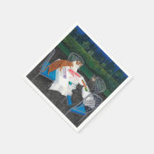 庭遊の猫の麻雀 スタンダードカクテルナプキン (角)