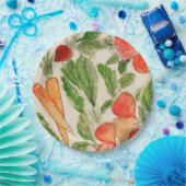 庭野菜水彩夏紙プレート ペーパープレート (パーティー)