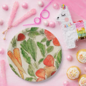 庭野菜水彩夏紙プレート ペーパープレート (パーティー)