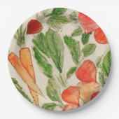 庭野菜水彩夏紙プレート ペーパープレート (正面)
