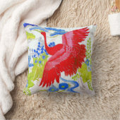 庭飛んでいる枕に赤い白鳥 クッション (ブランケット)