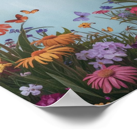 庭鮮やかの花ポスター ポスター (角)