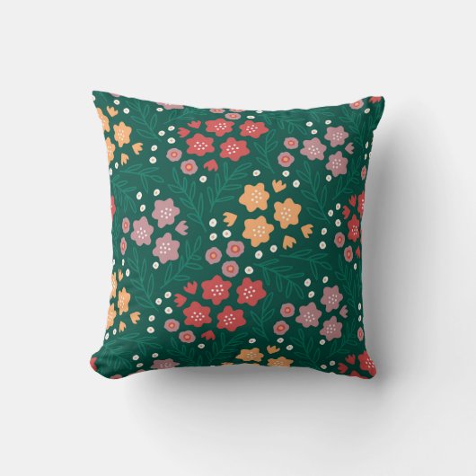 庭鮮やかの花 クッション (正面)