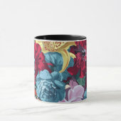 庭鮮やか開花カラフルヴィンテージ花 マグカップ (中央)