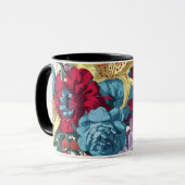 庭鮮やか開花カラフルヴィンテージ花 マグカップ (正面左)