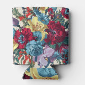 庭鮮やか開花カラフルヴィンテージ花 缶クーラー (裏面)