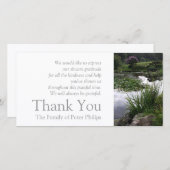 庭2の平和な池の悔やみや弔慰は2感謝していしています サンキューカード (正面/裏面)