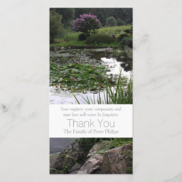 庭2の平和な池の悔やみや弔慰は3感謝していしています サンキューカード