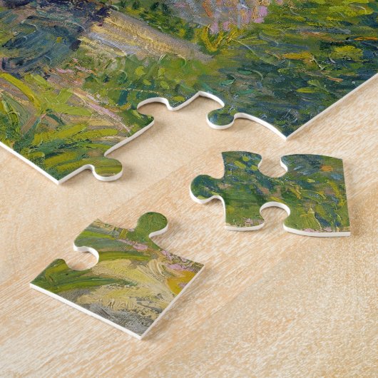 庭(キャンバスの油)の女性 ジグソーパズル (側面)