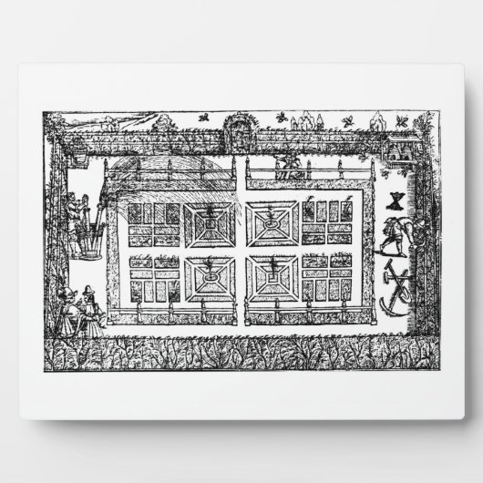 庭、「庭師の迷路」から、1577 ( フォトプラーク (正面)