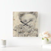 庭Iの彫像 スクエア壁時計 (ホーム)