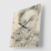 庭Iの彫像 スクエア壁時計 (傾斜)