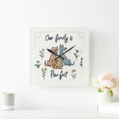 庭IV |の犬は私達の家族足fectです スクエア壁時計 (ホーム)