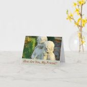 庭SETTING/FRIENDSHIPの甘い石造りの天使 カード (黄色い花)