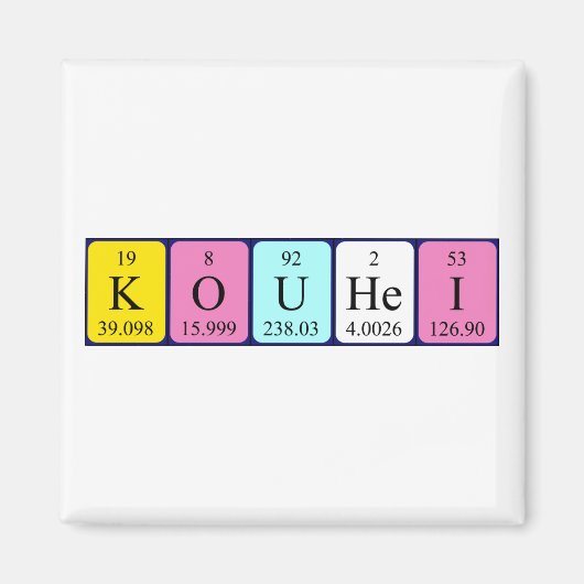 康平定期テーブル名磁石 マグネット (正面)