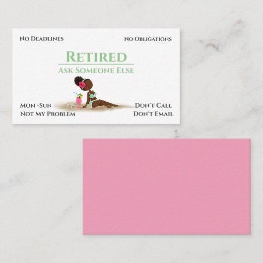 廃おもしろい業漫画の女性の退職 名刺 (正面/裏面)