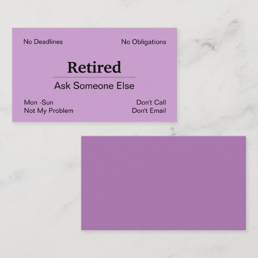 廃おもしろい業退職 名刺 (正面/裏面)