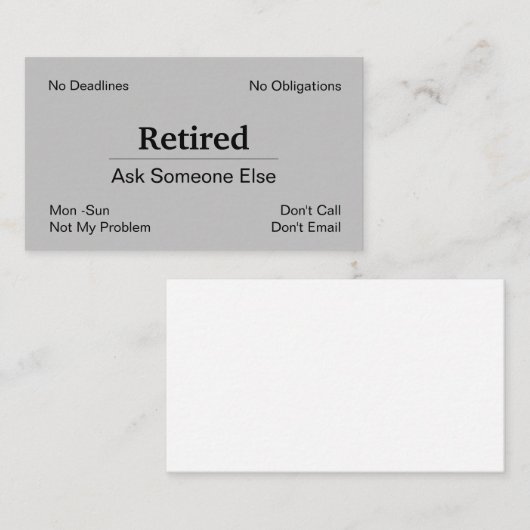 廃おもしろい業退職 名刺 (正面/裏面)