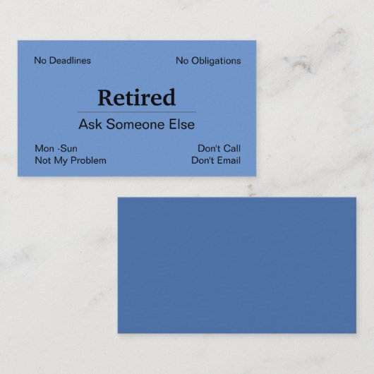 廃おもしろい業退職 名刺 (正面/裏面)