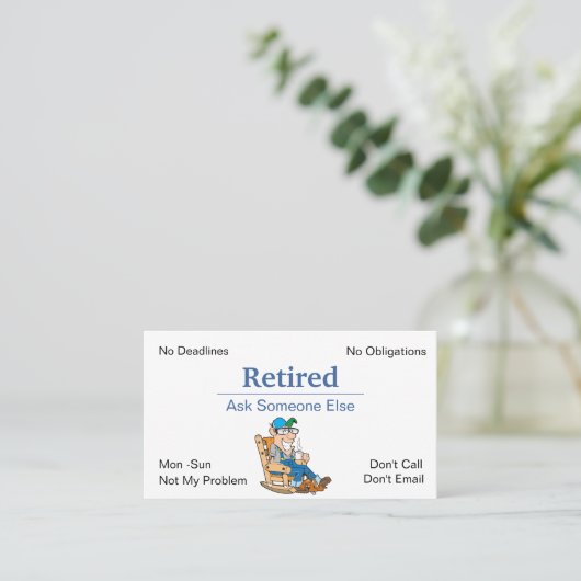 廃おもしろい業退職 名刺 (スタンド正面)