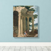 廃墟と羊飼いの風景 キャンバスプリント (インサイチュ (ウッドフロア))