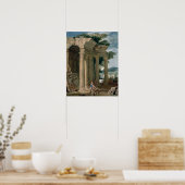 廃墟と羊飼いの風景 ポスター (キッチン)