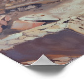 廃墟に佇む赤いソファ - 予期せぬ美しさのアート ポスター (角)