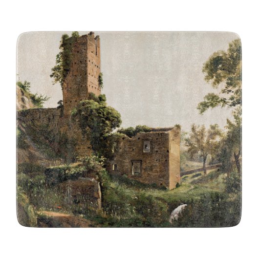 廃墟のある風景(古代の廃墟建物) カッティングボード (正面)