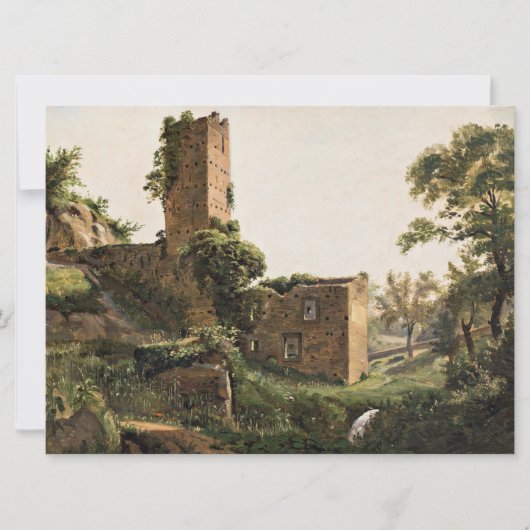 廃墟のある風景(古代の廃墟建物) カード (正面)