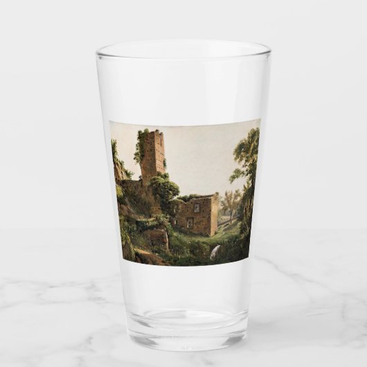 廃墟のある風景(古代の廃墟建物) タンブラーグラス (正面)