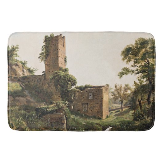 廃墟のある風景(古代の廃墟建物) バスマット (正面)