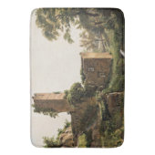 廃墟のある風景(古代の廃墟建物) バスマット (正面縦)